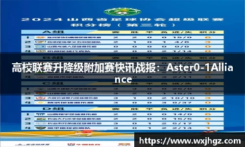 高校联赛升降级附加赛快讯战报：Aster0-1Alliance